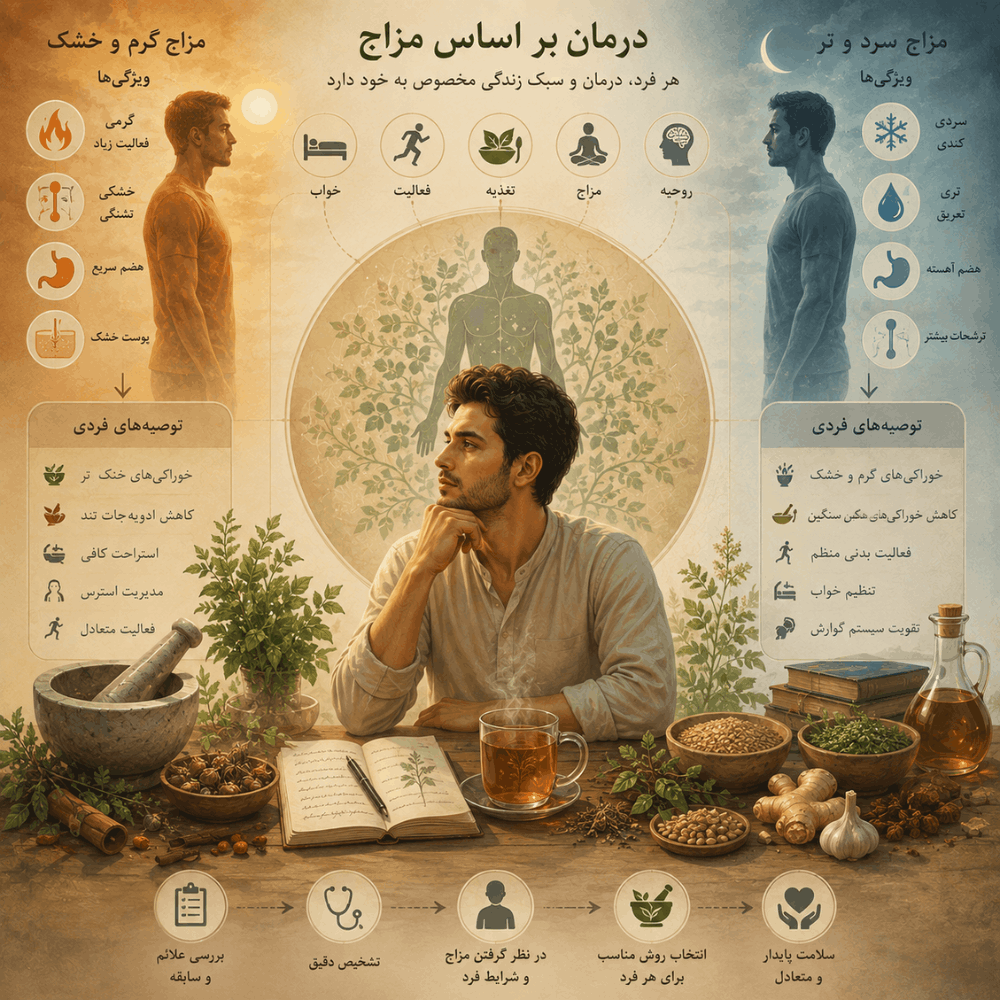 درمان بیماری‌ها بر اساس مزاج؛ چرا درمان هر فرد می‌تواند متفاوت باشد؟