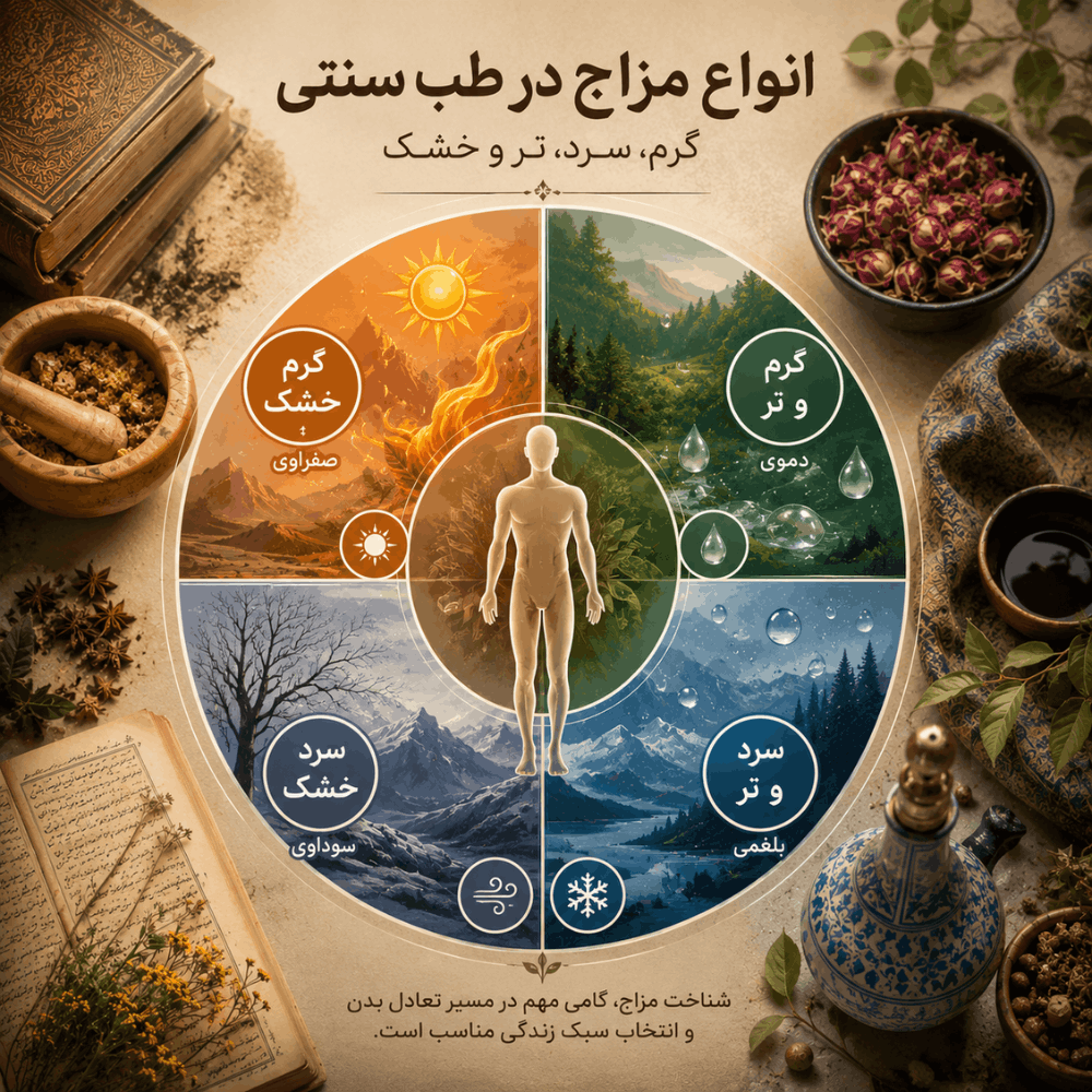 انواع مزاج در طب سنتی؛ گرم، سرد، تر و خشک